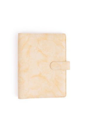 A5 Binder: 6 Hole with Elastic Pen Holder & Magnetic Closure: Yellow