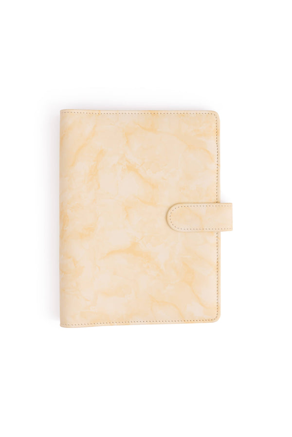 A5 Binder: 6 Hole with Elastic Pen Holder & Magnetic Closure: Yellow