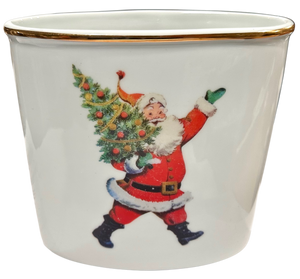 Christmas Holiday Santa, Running w/ Tree, Mail Holder