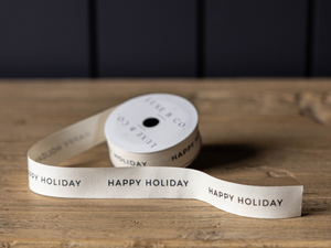 Ribbon Happy Holiday Holiday Decor: Medium