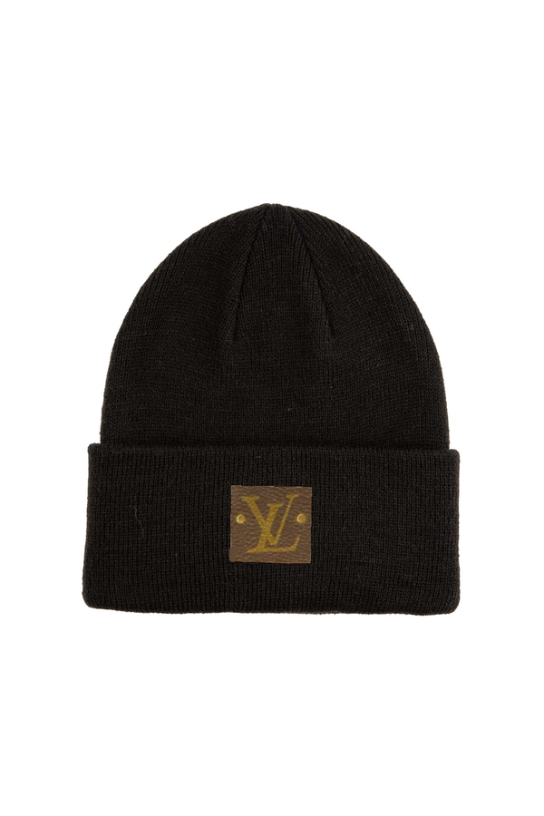 Louis Vuitton Upcycled Beanie – Authentic Patch Burgundy