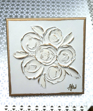 Textured bouquet on canvas  | rose bridal wedding botanical