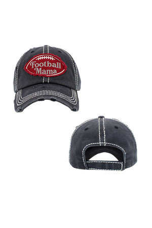 Football Mama Baseball Cap: Turquoise