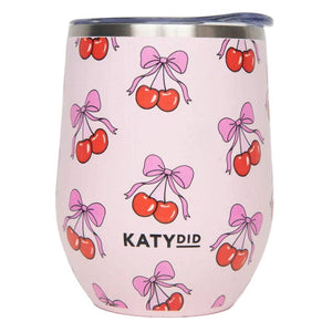 Cherry Bow Wholesale Valentine's WINE TUMBLER Cup: Light Pink