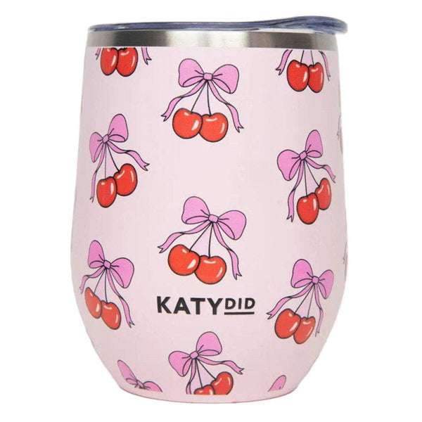 Cherry Bow Wholesale Valentine's WINE TUMBLER Cup: Light Pink