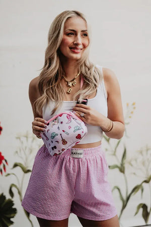 Music Girl Icons Belt Bag Fanny Pack: Light Pink