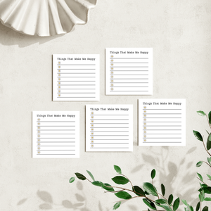 Things That Make Me Happy: 50 Sheet Post-It Note Notepad