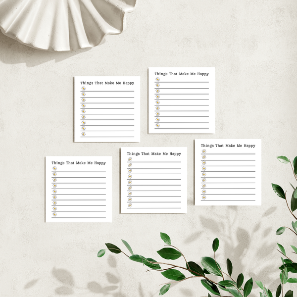 Things That Make Me Happy: 50 Sheet Post-It Note Notepad
