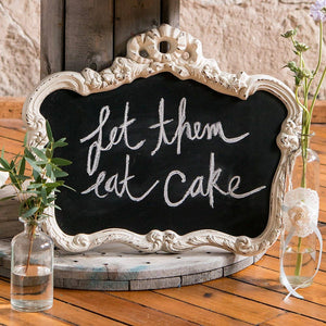 Ornate Vintage Framed Blackboard - Antique White