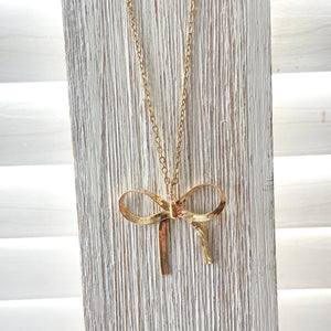 Bow necklace slip knot trendy jewelry: Silver