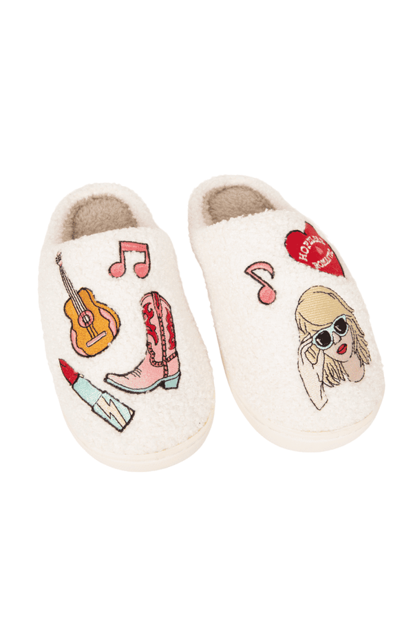 Music Girl Icons Wholesale Best Slippers: White