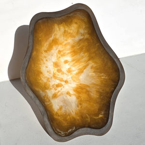 Organic Shape Resin Bowl - Entryway Catchall - Medium Size: Tiger