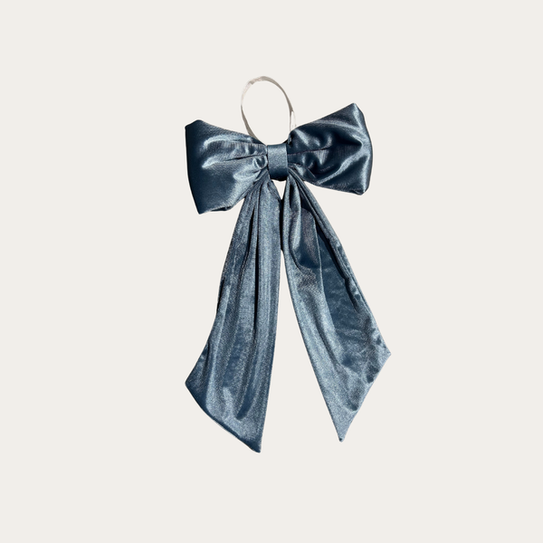 Dusty Blue Velvet Holiday Bows: Small