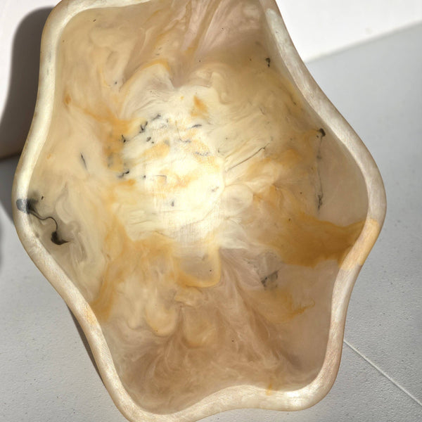 Organic Shape Resin Bowl - Entryway Catchall - Medium Size: Tiger