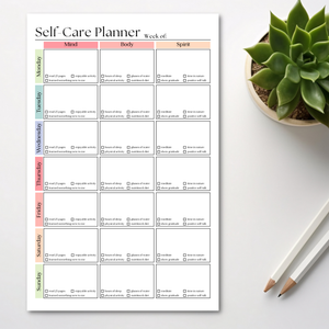 Weekly Self-Care Planner: 50 Page Tear-Off Notepad