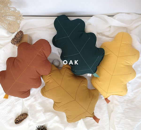 Autumn Leaf Pillow | Mustard Yellow or Sage Green
