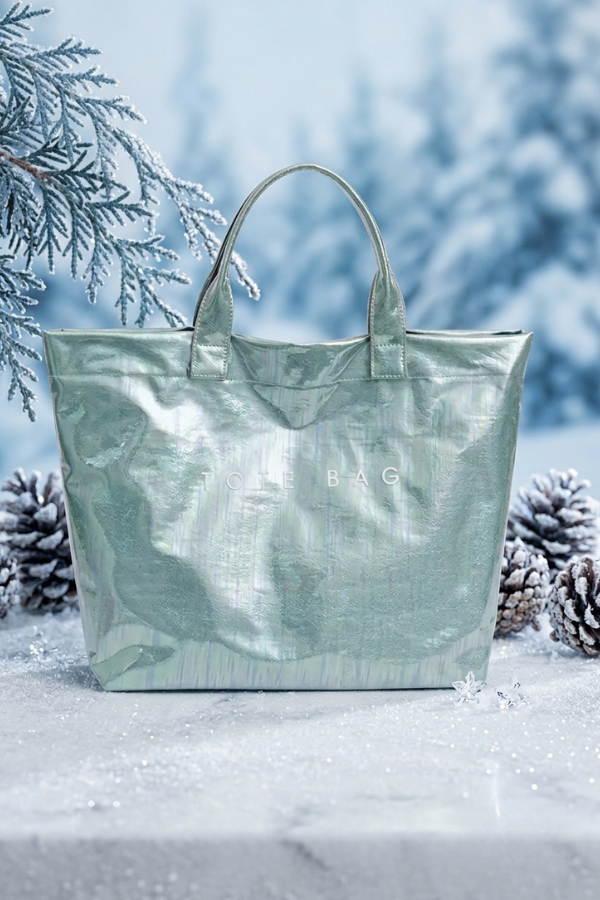 Mint Green Iridescent Vinyl TOTE BAG