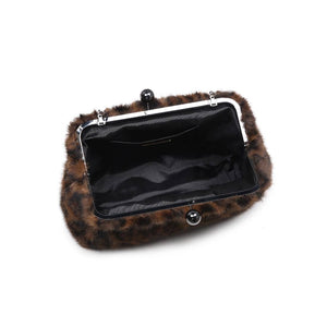 Olivia Faux Fur Evening Bag: Leopard