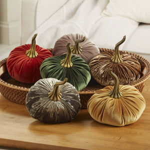 Velvet Pumpkins | Fall Mantel Décor & Thoughtful Gift - Large