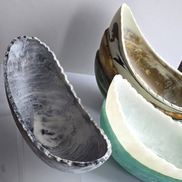Medium Resin Trough - Entryway Catchall - Decorative Bowl: Ivory