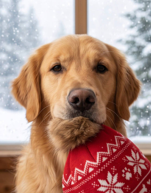 Apres Ski Pom Pom Hat  | Squeaker Dog Toy