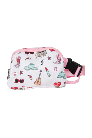 Music Girl Icons Belt Bag Fanny Pack: Light Pink