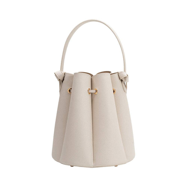 Laguna Bone or Yellow Recycled Vegan Leather Top Handle Bag