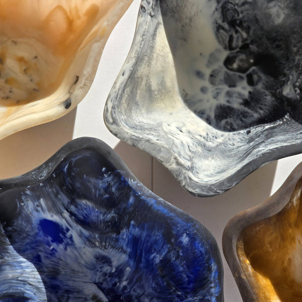 Organic Shape Resin Bowl - Entryway Catchall - Medium Size: Tiger