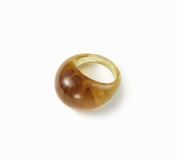 Gummy Transparent Resin Dome Ring | Coffee