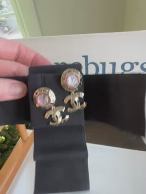 Chanel CC earrings PVC gold multicolour