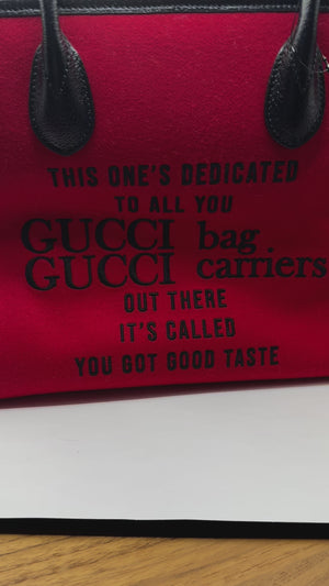 Gucci Felt Calfskin Script Logo 100th Limited Shopping Tote