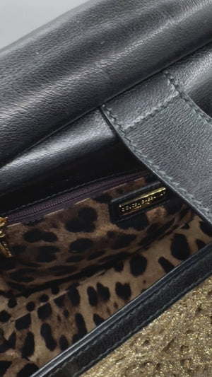 Dolce & Gabbana Gold Crochet Large Ms Sicily Top Handle/crossbody - rare to find