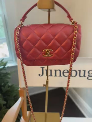 Chanel vintage Quilted 2way handbag in pink lambskin
