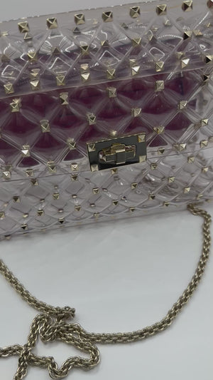 Valentino Clear Top Handle PVC Rockstud - Like new