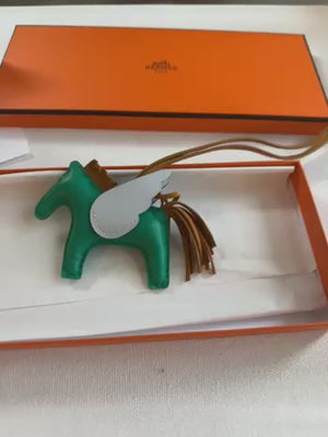 Hermes Rodeo Pegase Menthe Sesame Bag Charm