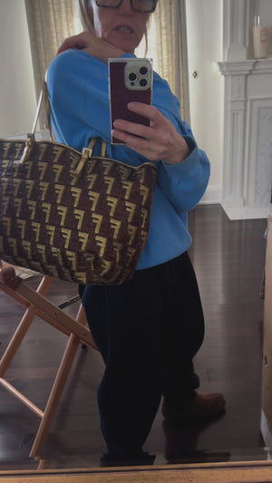 Fendi Multicolor Zucca Brocade Fabric Shopper Tote