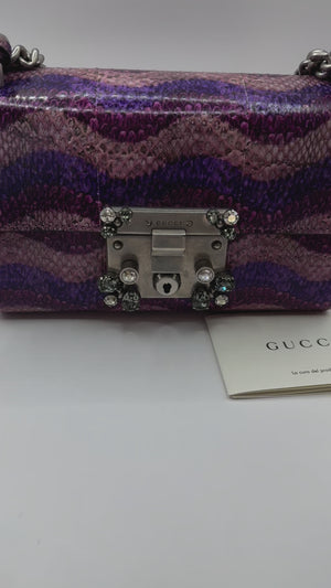 Gucci Snake Effect Padlock bag with Crystals