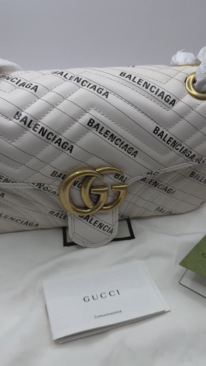 Gucci x Balenciaga  The Hacker GG Marmont  Creamy white & black GHW - with tags
