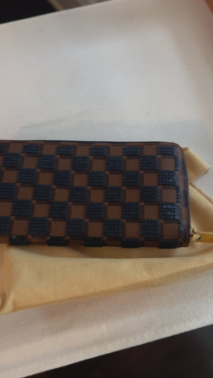 Louis Vuitton Blue Damier Paillettes Zippy Wallet.