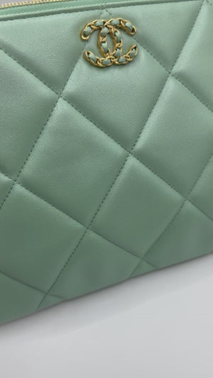 Chanel 19 Mint Pearl Envelope Pouch