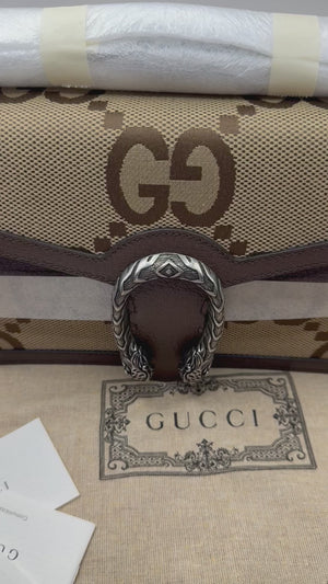 GUCCI - Gucci Natural Tan Calfskin Small Crystal Dionysus