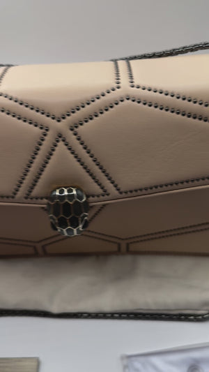 Bvlgari Beige Studded Medium Serpenti Forever Shoulder Bag