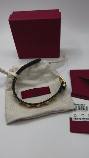 Valentino Garavani Gold on Gold Rock stud leather bracelet - hard to find