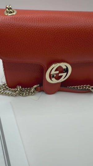 Gucci Dollar Calfskin Sun Orange Interlocking GG Crossbody bag GHW