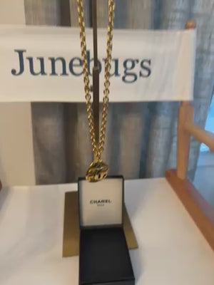 CHANEL Necklace Coco Mark Metal Gold CC Logo.