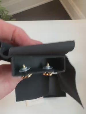 Chanel CC Rhinestone Clover Motif Coco Stud Earrings