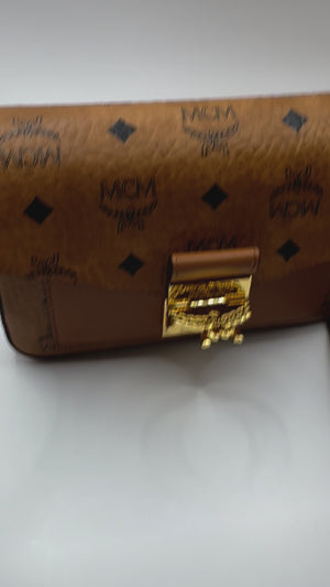 MCM logo Cognac Millie Crossbody Belt Bag